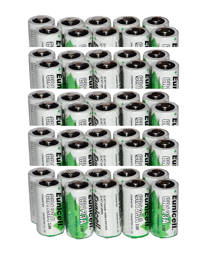 50-x-CR123A-Lithium-Battery-Replacement-Eunicell.jpg CR123A Battery 1500mAh 3V - Image 1