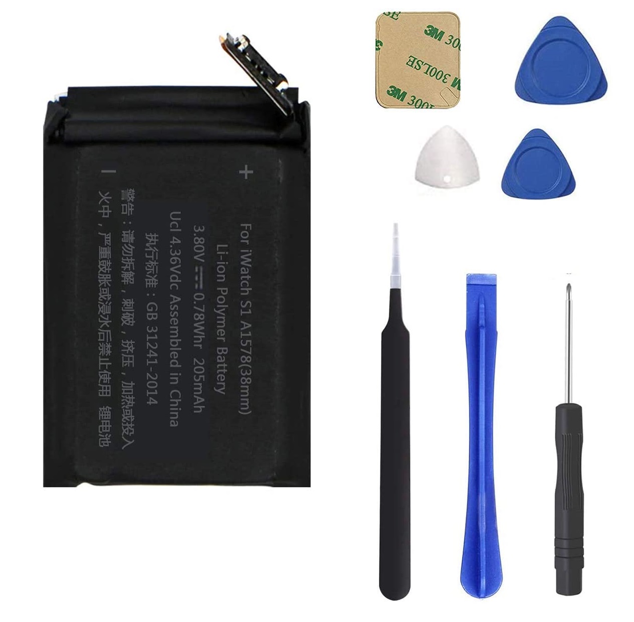 Apple-Watch-Series-1-38mm-Battery-Replacement-Kit-A1578.jpg Apple MJ2T2LL Battery 205mAh 3.8V - Image 1