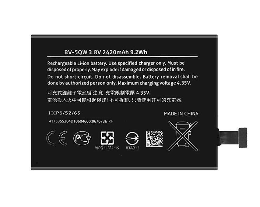 Nokia-Lumia-930-Battery-BV-5QW-Replacement.jpg RM927 Battery 2420mAh 3.8V - Image 1